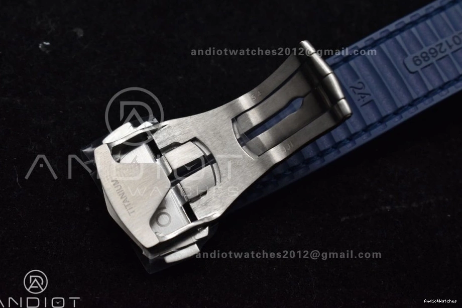 Clone Strap Gummy SS Blue Ceramic Blue 546 A8900 Blue Breathable on 1:1 Constellation VSF Super Edition Dial Best 0217